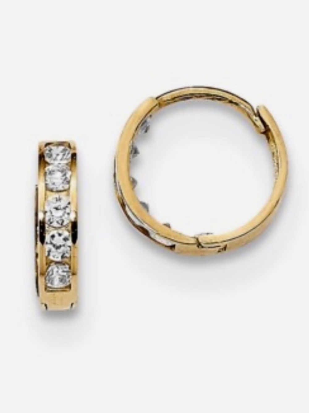 Madi K Kid's Earrings 14k Madi Yellow Gold Clear Cubic
